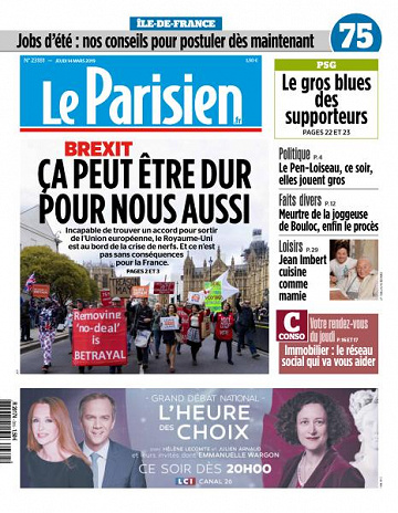 Le Parisien du Jeudi 14 Mars 2019