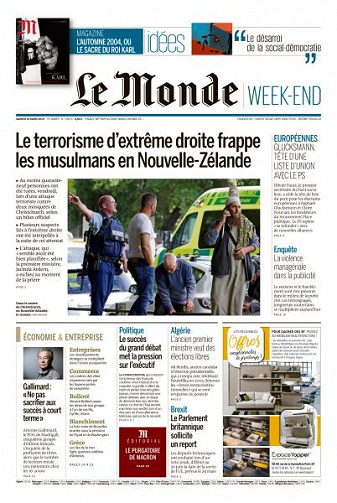Le Monde du Samedi 16 Mars 2019