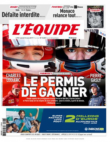 L’equipe du Samedi 16 Mars 2019