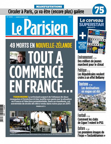 Le Parisien du Samedi 16 Mars 2019
