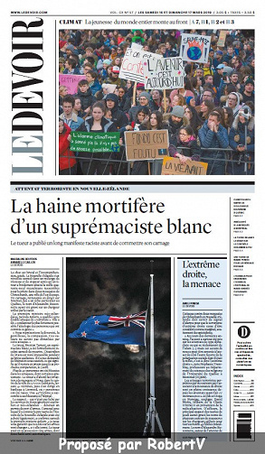 Le Devoir (CA, Québec) - Samedi 16 et Dimanche 17 Mars 2019
