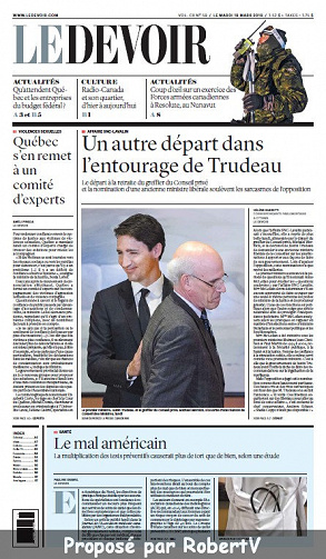 Le Devoir (CA, Québec) - Mardi 19 Mars 2019