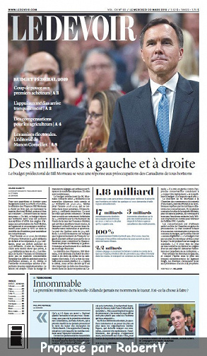 Le Devoir (CA, Québec) - Mercredi 20 Mars 2019