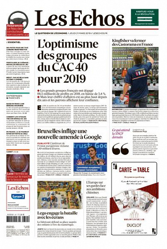 Les Echos du Jeudi 21 Mars 2019