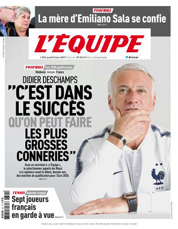 L’equipe du Jeudi 21 Mars 2019