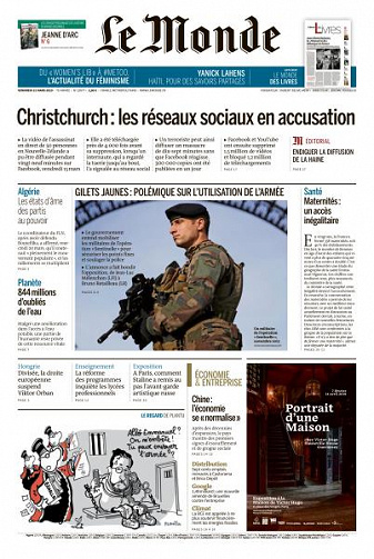 Le Monde du Vendredi 22 Mars 2019