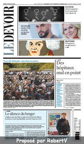 Le Devoir (CA, Québec) - Samedi 23 et Dimanche 24 Mars 2019 (+édition du 22)