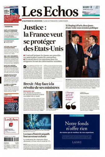 Les Echos du Lundi 25 Mars 2019