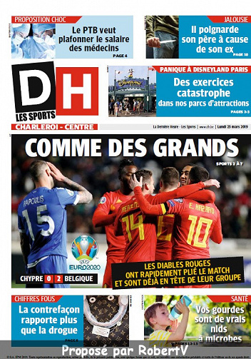 La Dernière Heure (2 éditions) - Lundi 25 Mars 2019