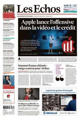 Les Echos du Mardi 26 Mars 2019