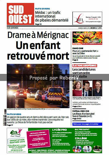 Sud Ouest Sud-Gironde - Mardi 26 Mars 2019