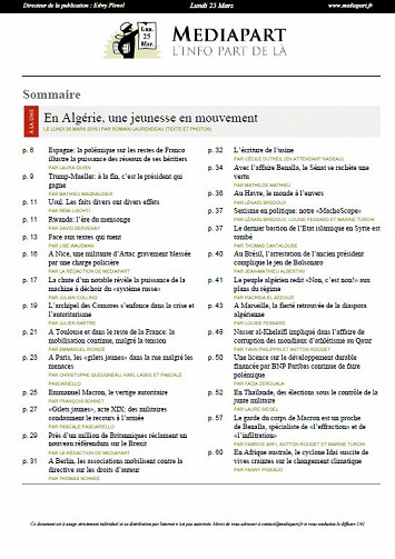 Mediapart - Lundi 25 Mars 2019 (Mi-journée)