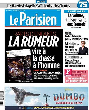 Le Parisien du Mercredi 27 Mars 2019