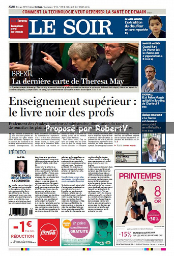 Le Soir - Jeudi 28 Mars 2019