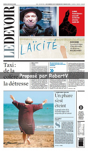 Le Devoir (CA, Québec) - Samedi 30 et Dimanche 31 Mars 2019