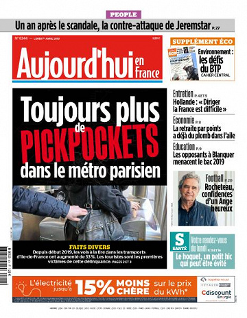 Aujourd’hui en France du Lundi 1er Avril 2019