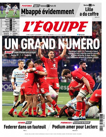 L’equipe du Lundi 1er Avril 2019