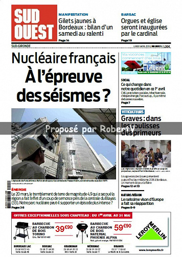 Sud Ouest Sud-Gironde - Lundi 1er Avril 2019