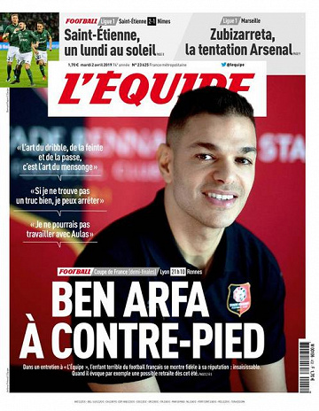 L’equipe du Mardi 2 Avril 2019