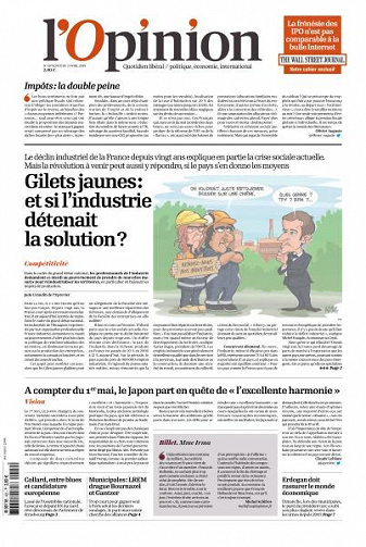 L’Opinion du Mardi 2 Avril 2019