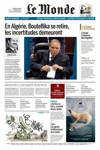 Le Monde du Mercredi 3 Avril 2019