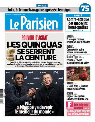 Le Parisien du Mercredi 3 Avril 2019