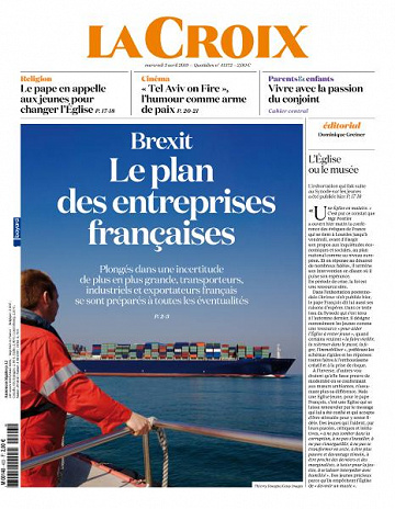 La Croix du Mercredi 3 Avril 2019