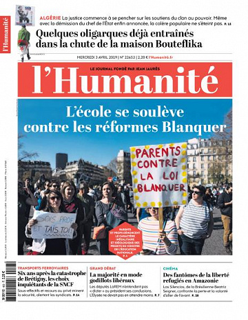 L’Humanite du Mercredi 3 Avril 2019