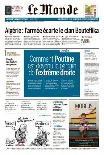 Le Monde du Jeudi 4 Avril 2019
