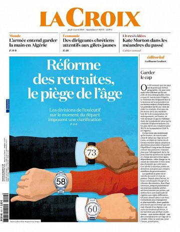 La Croix du Jeudi 4 Avril 2019
