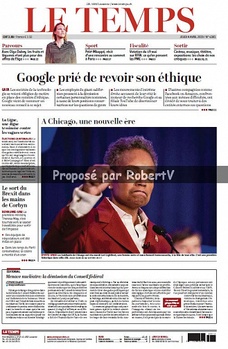 Le Temps - Jeudi 4 Avril 2019