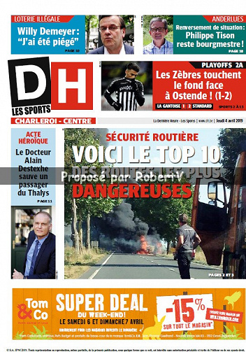 La Dernière Heure (3 éditions) - Jeudi 4 Avril 2019