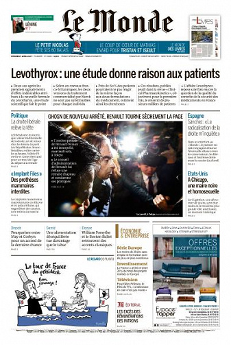 Le Monde du Vendredi 5 Avril 2019