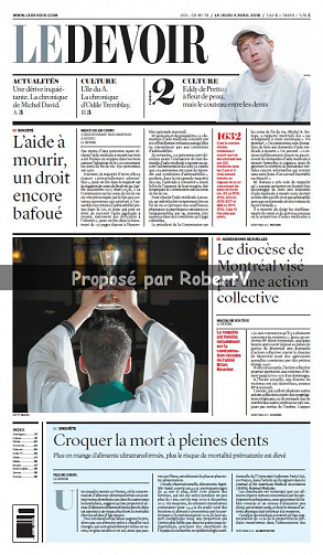 Le Devoir (CA, Québec) - Jeudi 4 Avril 2019