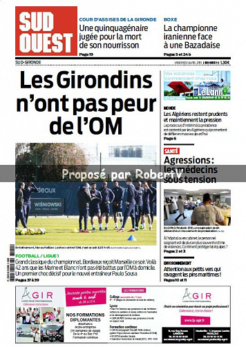 Sud Ouest Sud-Gironde - Vendredi 5 Avril 2019