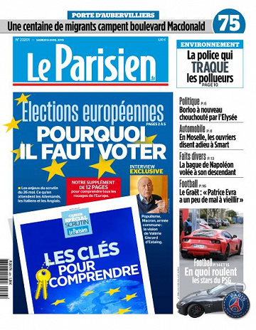 Le Parisien du Samedi 6 Avril 2019