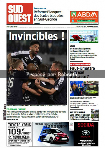 Sud Ouest Sud-Gironde - Samedi 6 Avril 2019