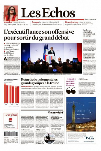 Les Echos du Lundi 8 Avril 2019