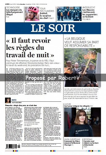 Le Soir - Lundi 8 Avril 2019