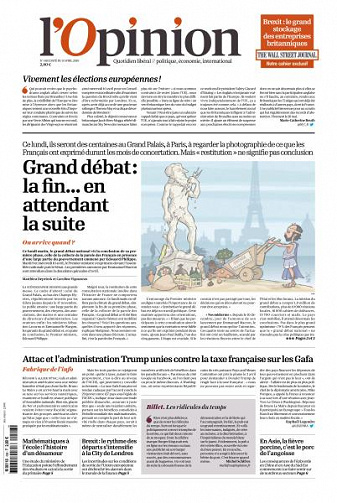 L’Opinion du Lundi 8 Avril 2019