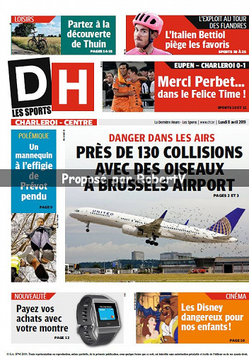 La Dernière Heure (3 éditions) - Lundi 8 Avril 2019
