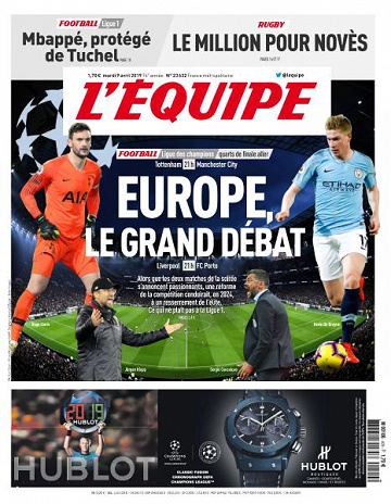 L’equipe du Mardi 9 Avril 2019
