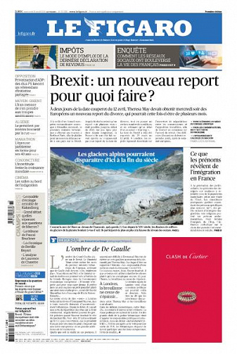 Le Figaro du Mercredi 10 Avril 2019