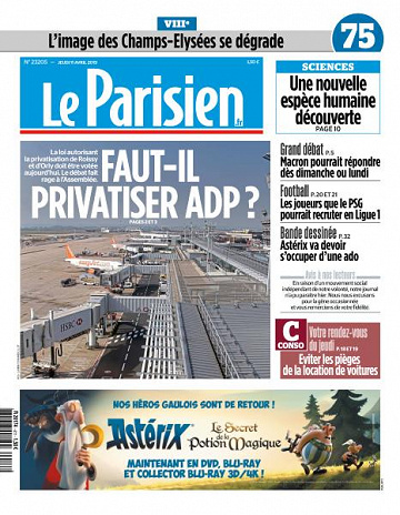 Le Parisien du Jeudi 11 Avril 2019