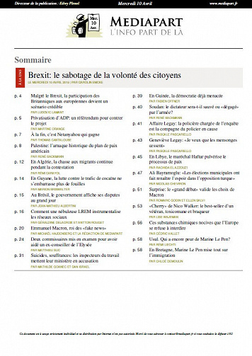 Mediapart - Mercredi 10 Avril 2019