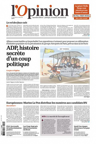 L’Opinion du Jeudi 11 Avril 2019