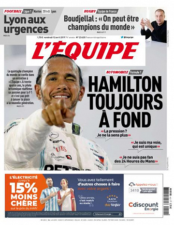 L’equipe du Vendredi 12 Avril 2019