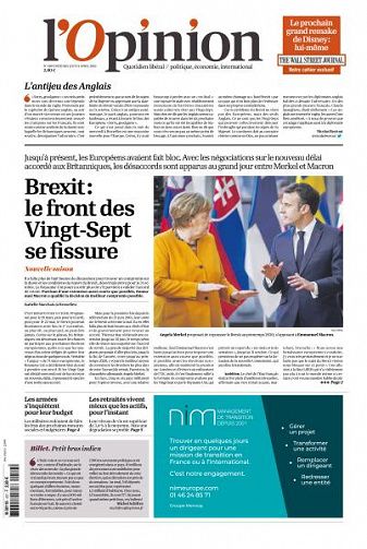 L’Opinion du Vendredi 12 Avril 2019
