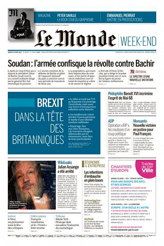 Le Monde du Samedi 13 Avril 2019