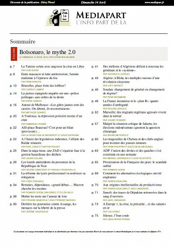 Mediapart - Dimanche 14 Avril 2019